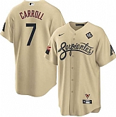 Men's Arizona Diamondbacks #7 Corbin Carroll Gold 2023 World Series City Connect Cool Base Stitched Jersey Dzhi,baseball caps,new era cap wholesale,wholesale hats
